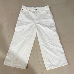 Denim Forum NWOT White HighWaisted WideLeg Cropped Jeans 90’s size 29 length 26”